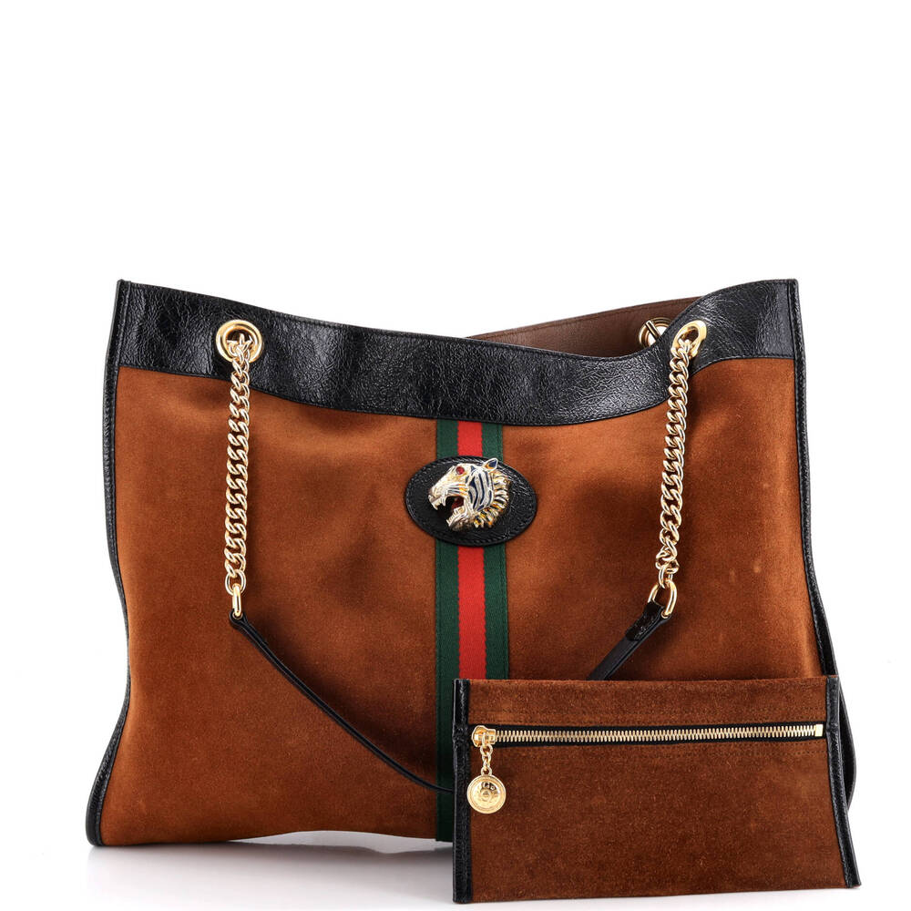 Gucci Rajah Chain Tote Suede Large #252862G81B - Picture 2 of 8